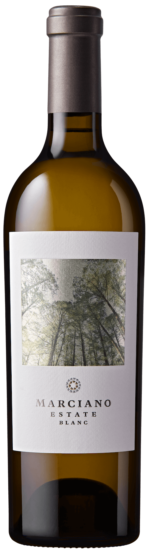 Estate blanc wine bottle shot